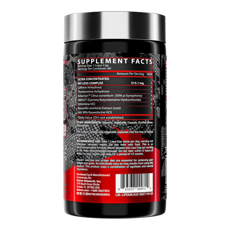 Lipo-6 Black UC - Fast-Acting Liquid Capsule Fat Burner - Image 2